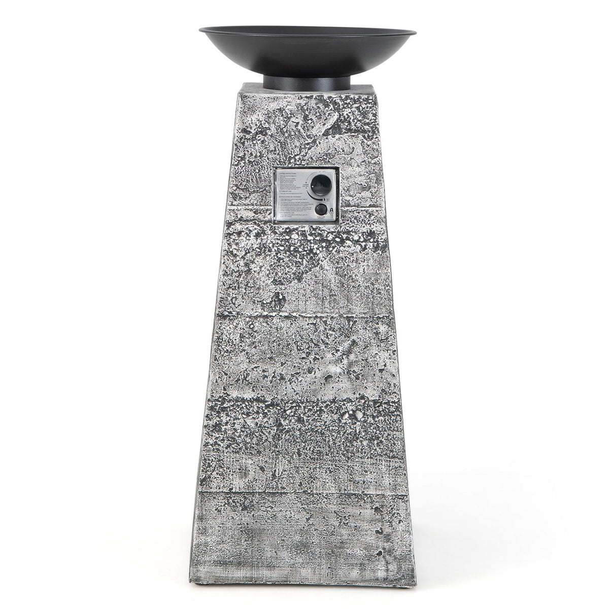Costway 48 Inch Propane Fire Bowl Column with Lava Rocks and PVC Cover