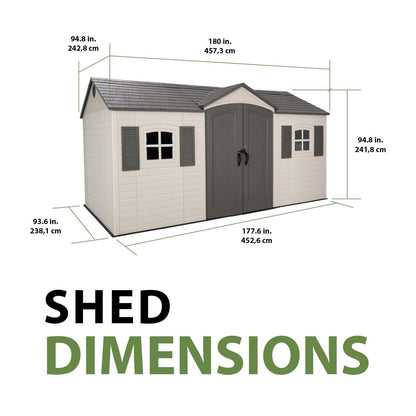 Lifetime 15′ x 8′ Outdoor Storage Shed