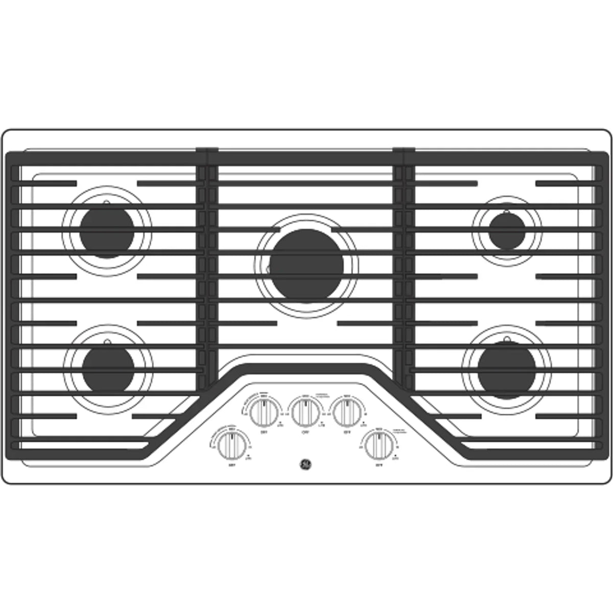 36 In. 5 Burners Gas Range