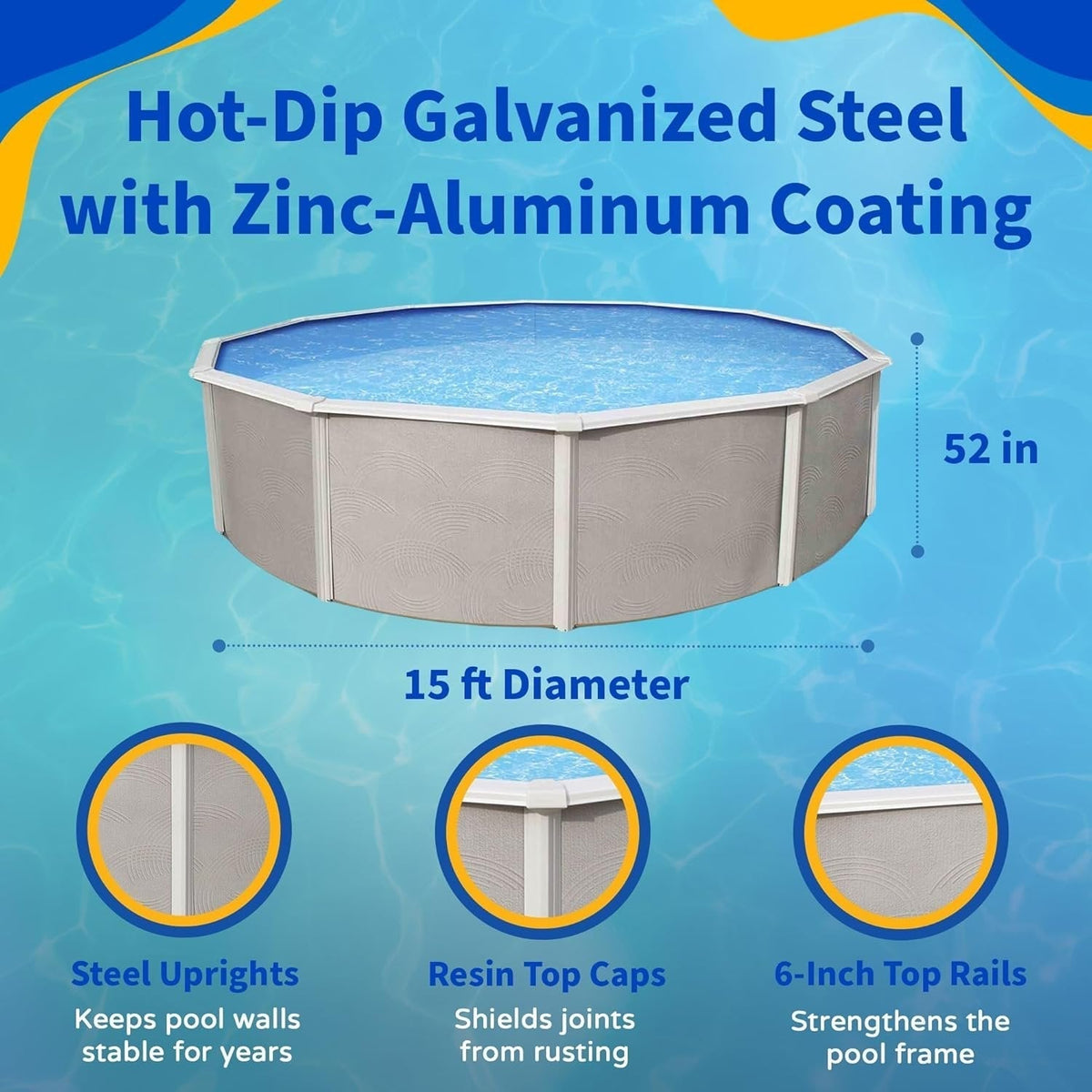 Blue Wave Belize 15′ Round Above Ground Pool