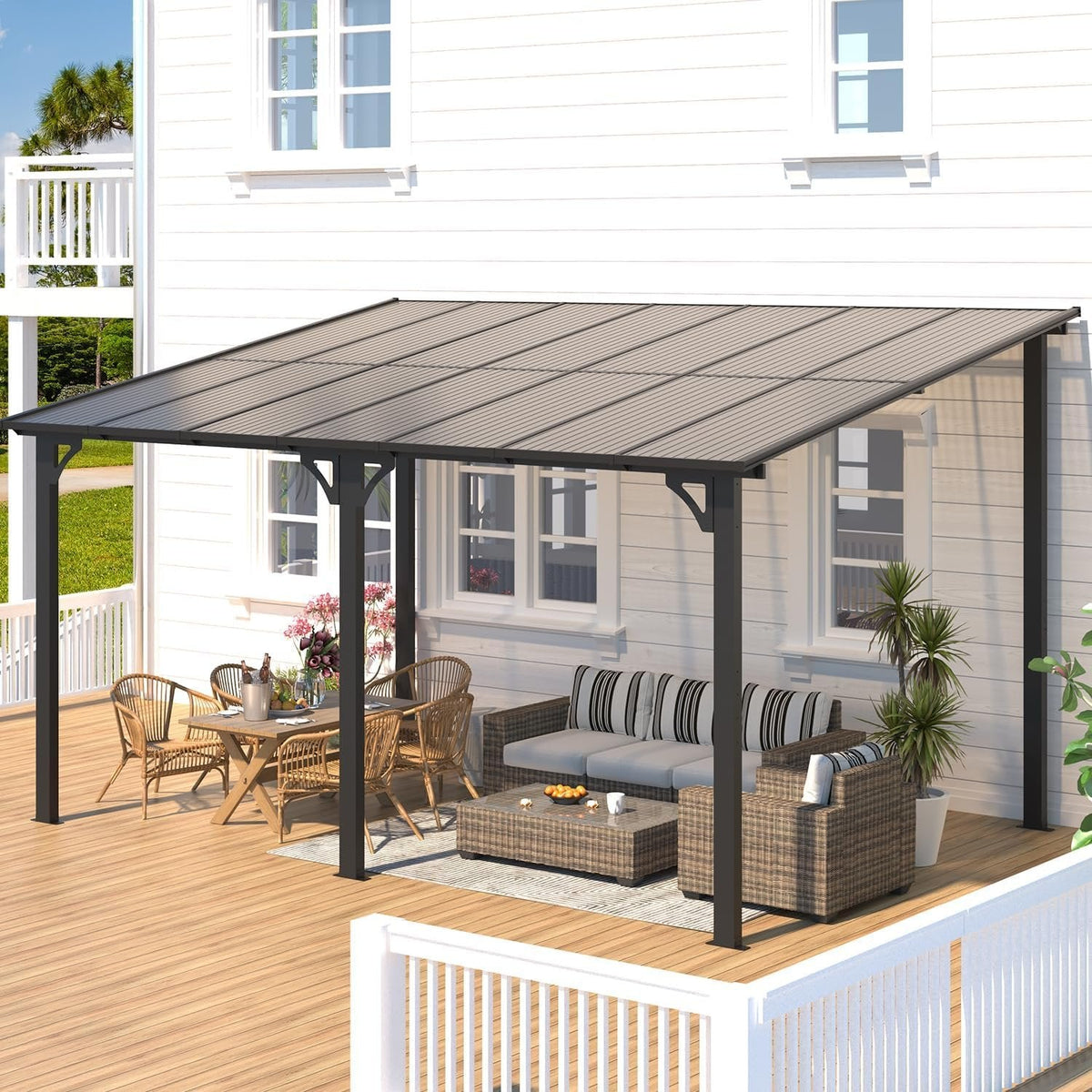 Aecojoy Aluminum Pergola with Canopy