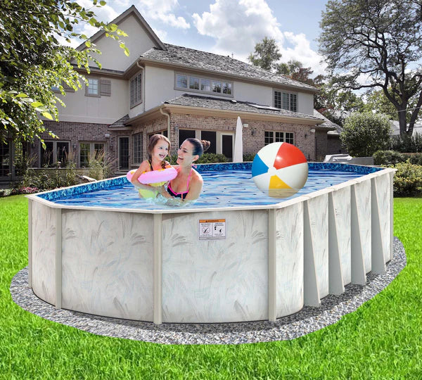Coastal 5″ Steel Frame Oval Swimming Pool & Bundle