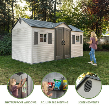 Lifetime Legacy 15 ft x 8 ft Outdoor Storage Shed – 60465